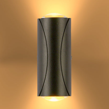 Black Corrugated Up Down Outdoor Modern LED Wall Light – TEKLED