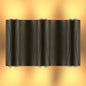 Black Corrugated Up Down Outdoor Modern LED Wall Light