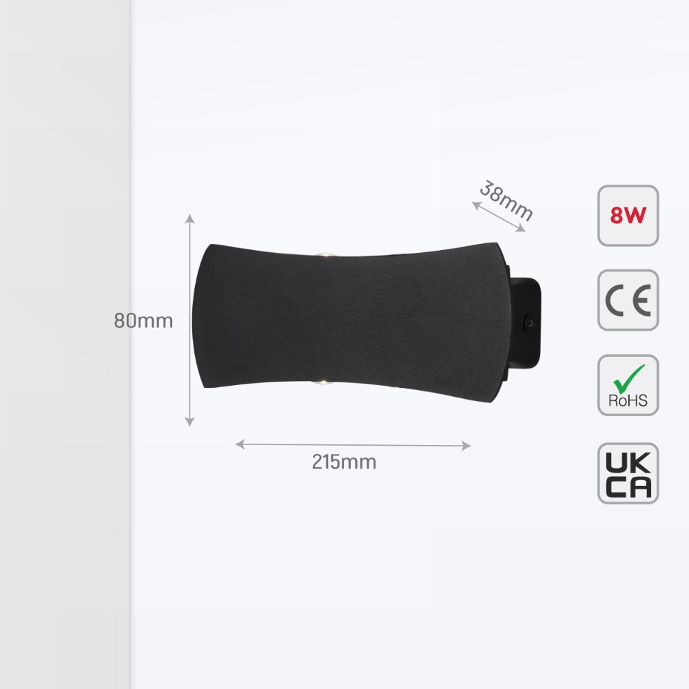 Black Up Down Outdoor Modern LED Wall Light 4000K