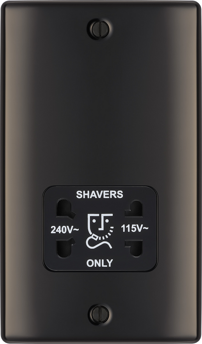 BG Nexus Metal Black Nickel Shaver Socket