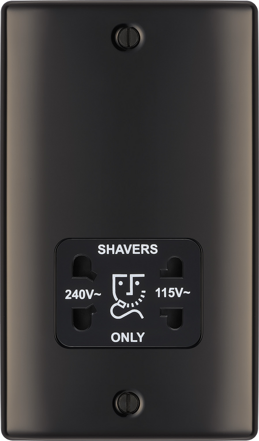 BG Nexus Metal Black Nickel Shaver Socket