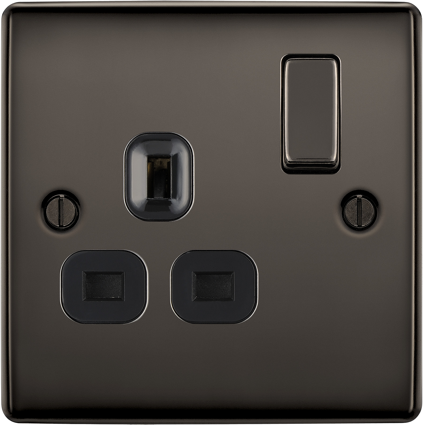 BG Nexus Metal Black Nickel 13A Switched Socket