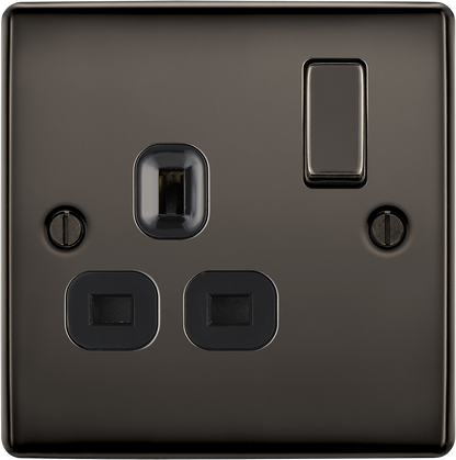 BG Nexus Metal Black Nickel 13A Switched Socket