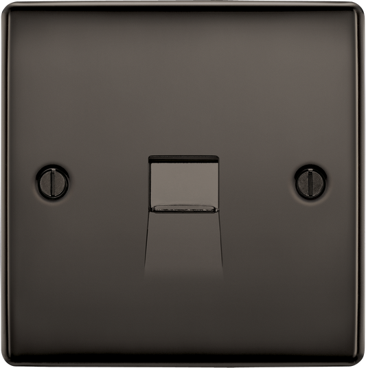 BG Nexus Metal Black Nickel Telephone & Data Outlet