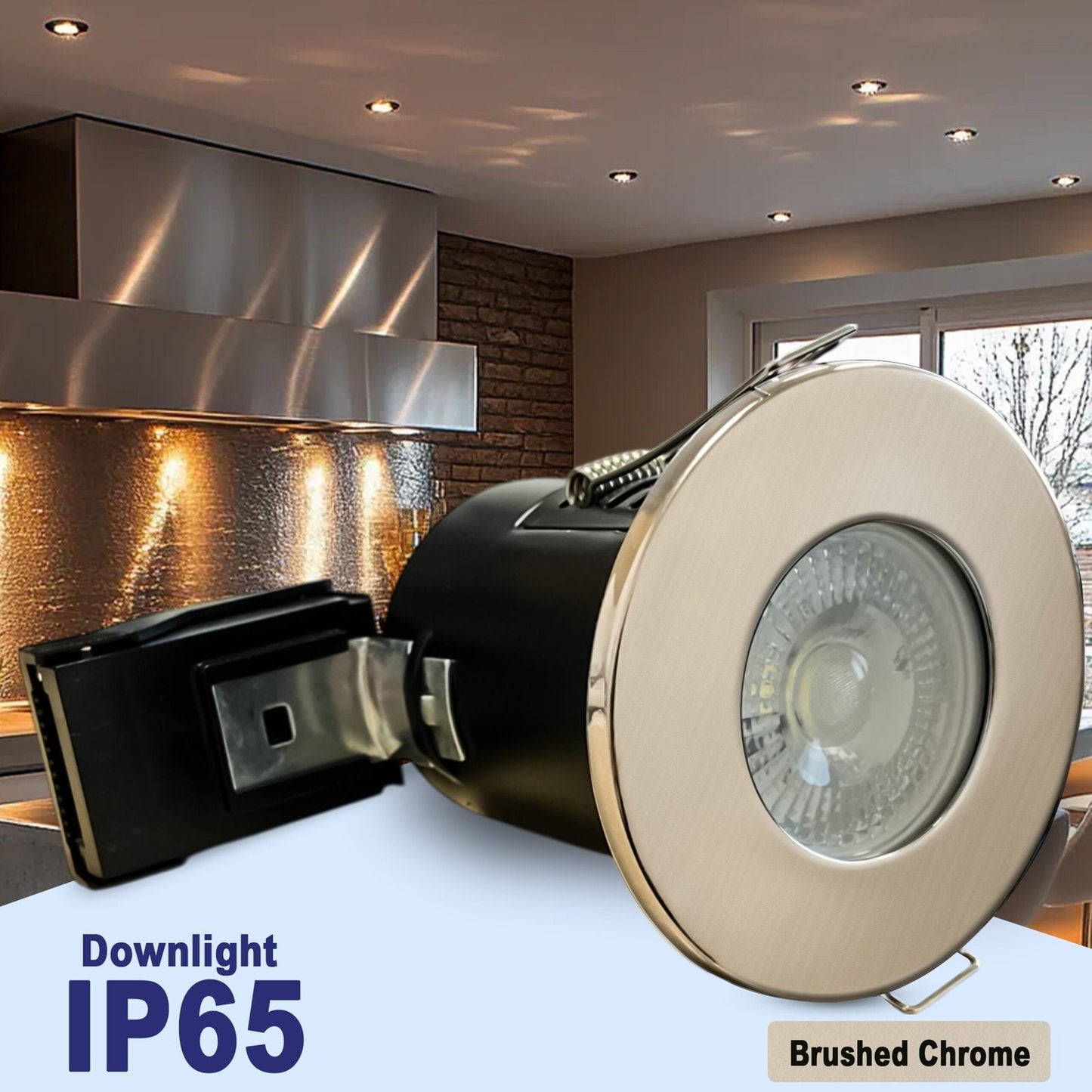 GU10 Holder Downlight IP65 35W – Brushed Chrome