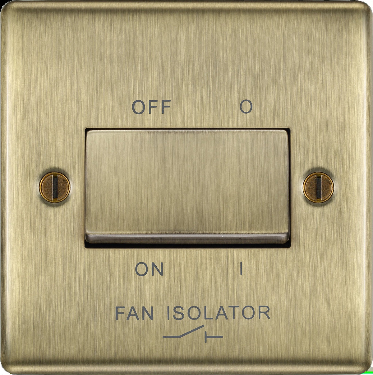 BG Nexus Metal Antique Brass 10A 3-Pole Fan Isolators – British General