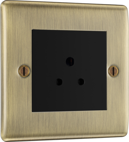 BG Nexus Metal Antique Brass Round Pin Export Sockets