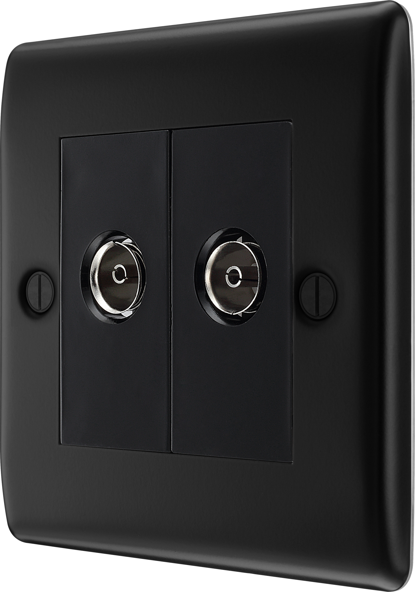 BG Nexus Metal Matt Black Co-Axial & Satellite Socket