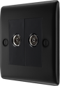 BG Nexus Metal Matt Black Co-Axial & Satellite Socket
