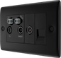 BG Nexus Metal Matt Black Co-Axial & Satellite Socket