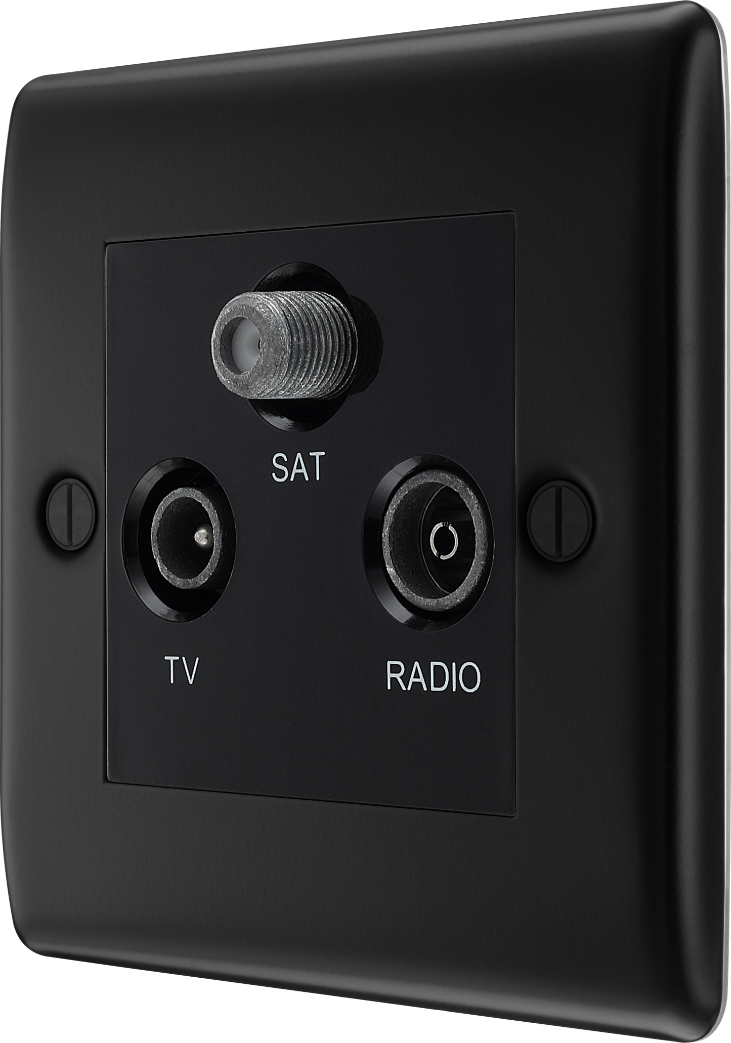 BG Nexus Metal Matt Black Co-Axial & Satellite Socket