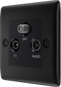 BG Nexus Metal Matt Black Co-Axial & Satellite Socket
