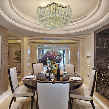 Cascade Crystal Flush Chandelier Ceiling Light