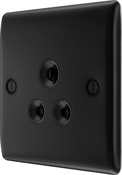 BG Nexus Metal Matt Black Round Pin Socket