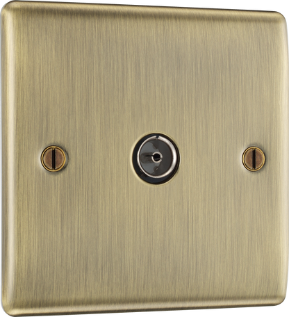 BG Nexus Metal Antique Brass Co-Axial & Satellite Sockets