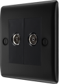 BG Nexus Metal Matt Black Co-Axial & Satellite Socket
