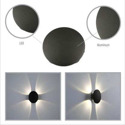 Black Compass 4 Way Outdoor Modern LED Wall Light – TEKLED