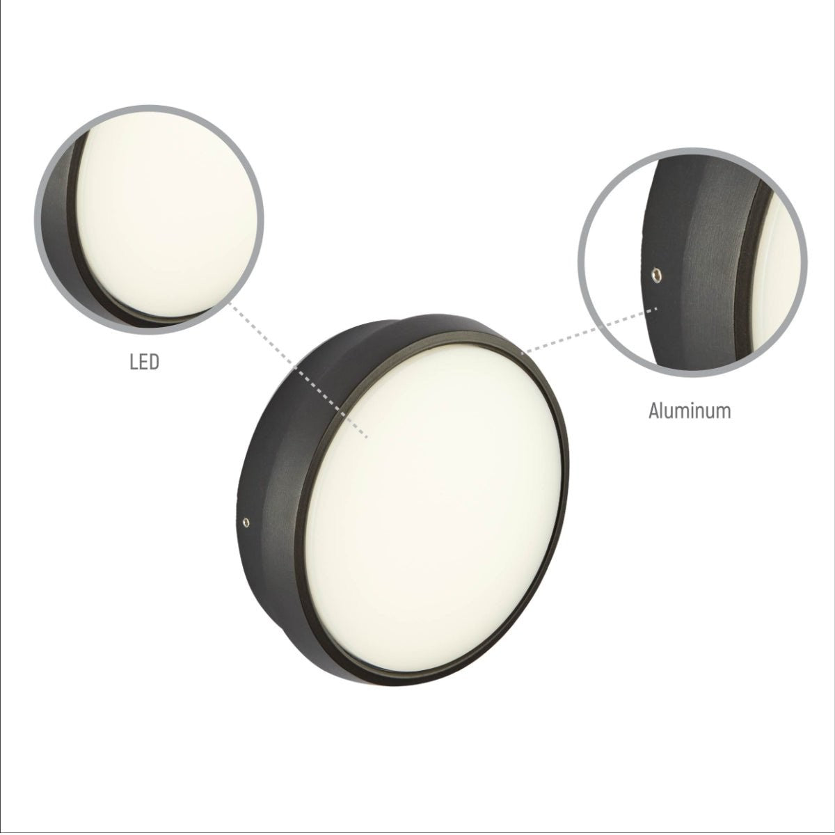 Black Ring Moonlight Outdoor Modern LED Wall Light