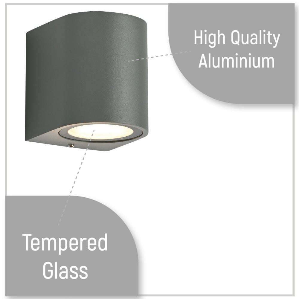 Up-Down Outdoor Wall Lamp IP54 GU10 Light Grey