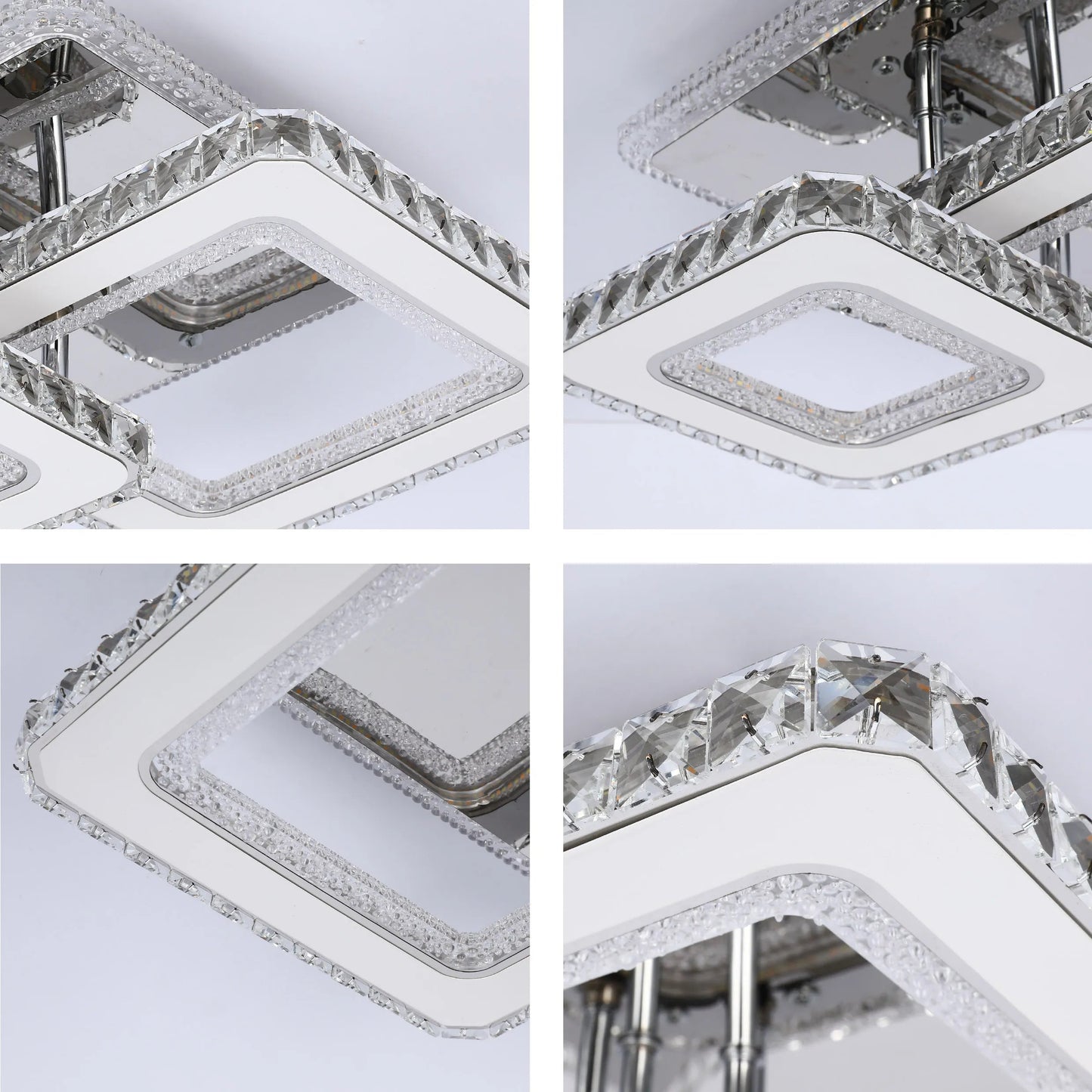 Crystal LED Ceiling Lights - Floral, Double Ring, Double Square, Quadruple Ring Designs