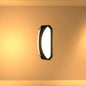 Curved Plastic Black Modern LED Outdoor Wall Light 15W Warm White