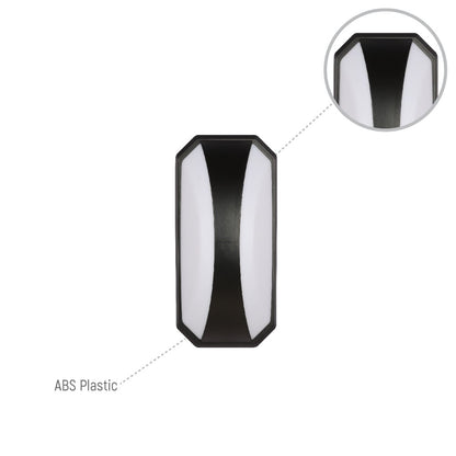 Curved Plastic Black Modern LED Outdoor Wall Light 15W Warm White