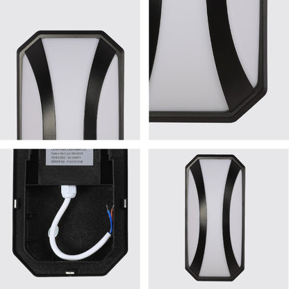 Curved Plastic Modern LED Outdoor Wall Light 15W