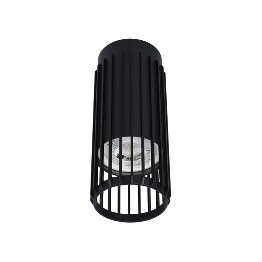 Cylindrical Slatted Flush Mount Light