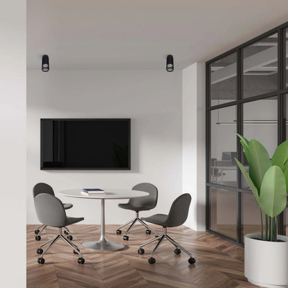 Cylindrical Slatted Flush Mount Light