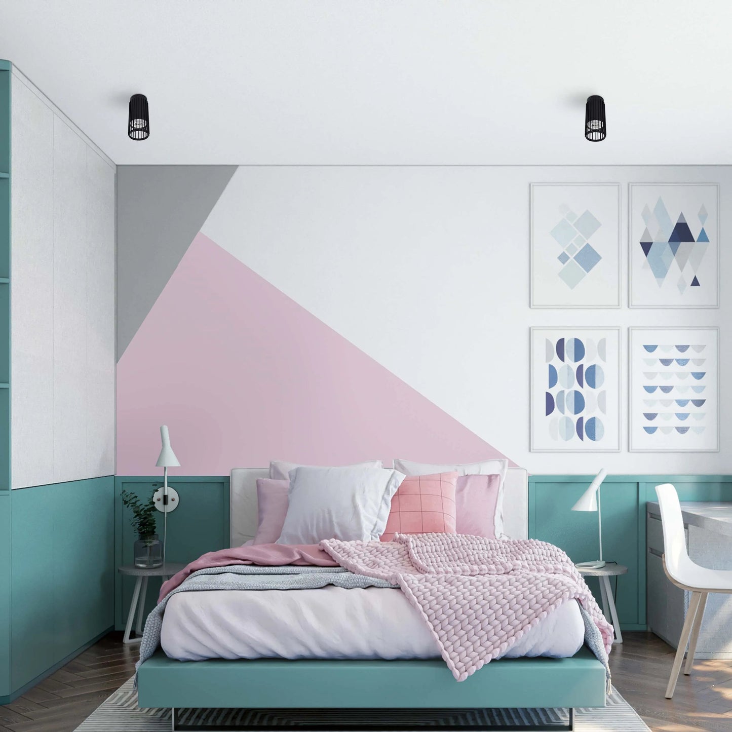 Cylindrical Slatted Pendant & Flush Mount Lights