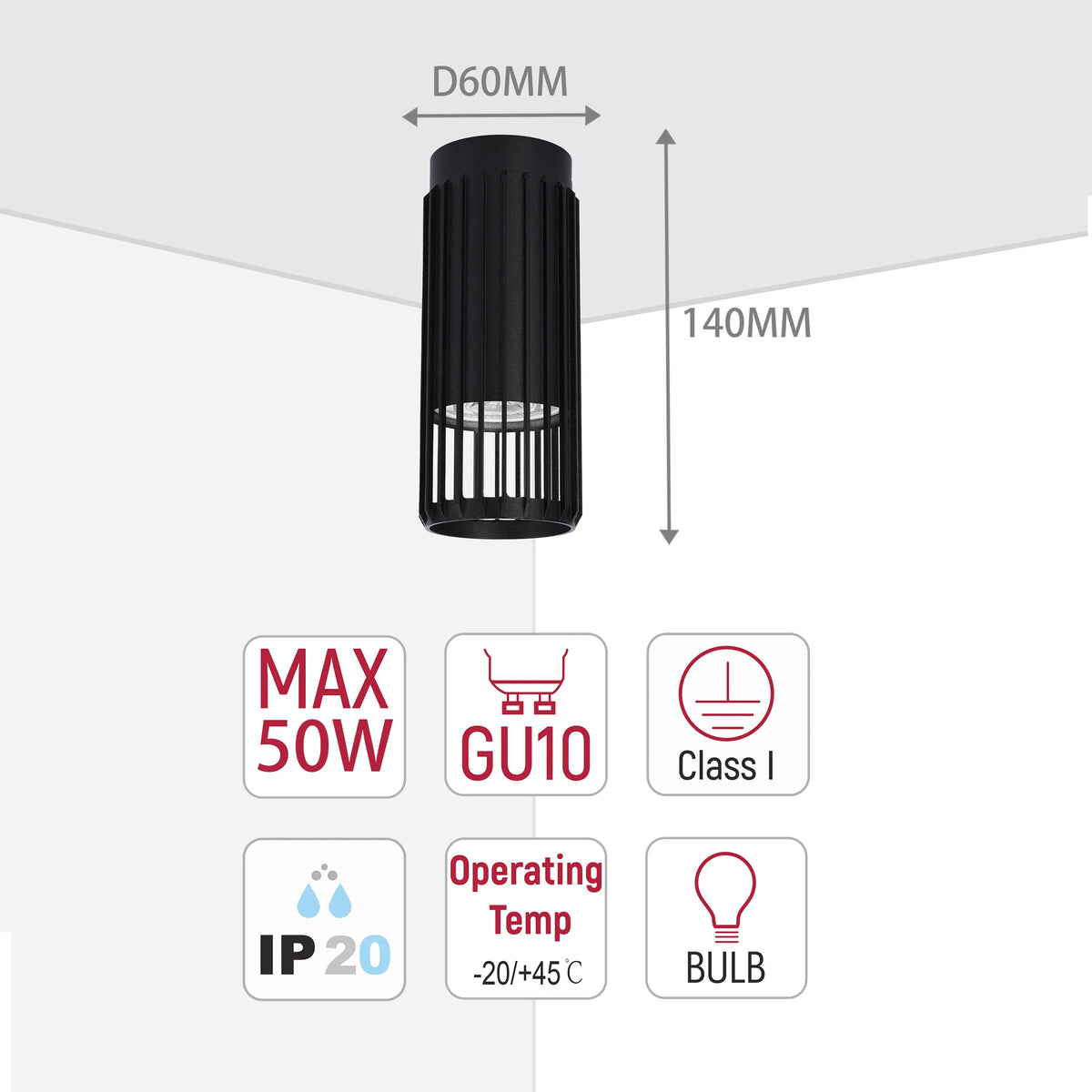 Cylindrical Slatted Flush Mount Light