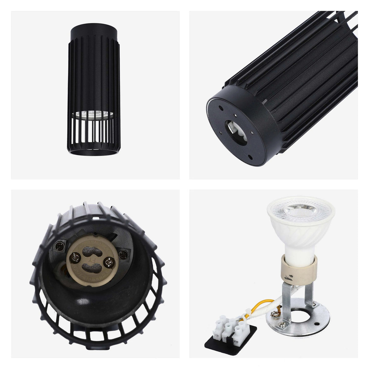 Cylindrical Slatted Flush Mount Light