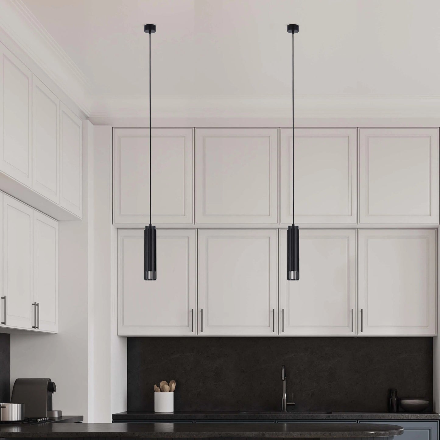 Cylindrical Slatted Pendant & Flush Mount Lights
