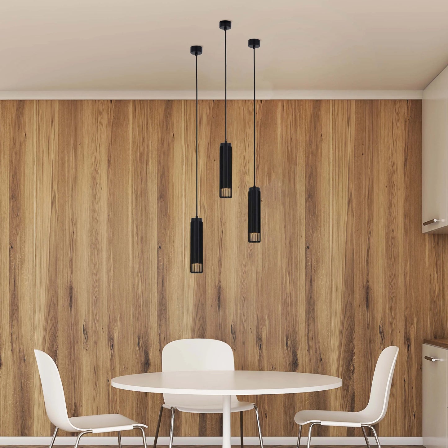 Cylindrical Slatted Pendant & Flush Mount Lights