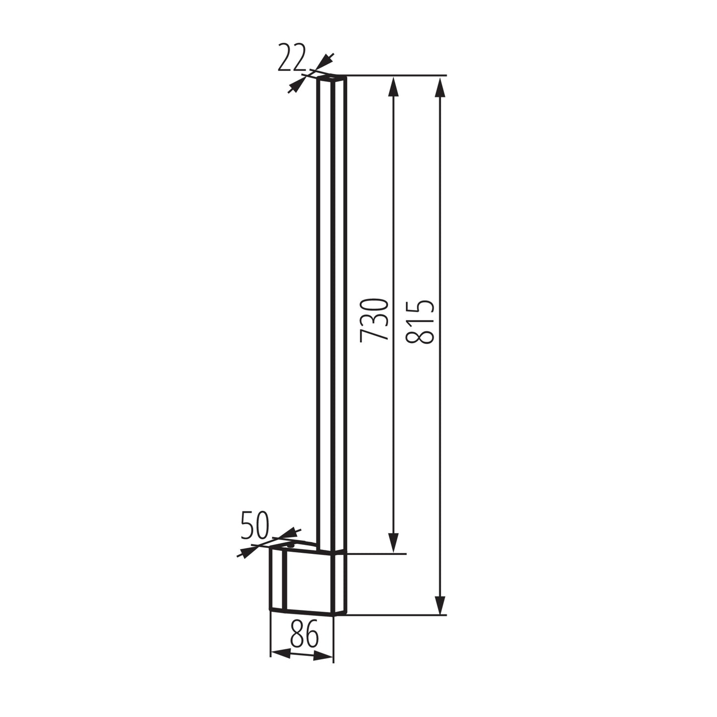 YALTE S 08 11W CCT-B dimensions 815mm