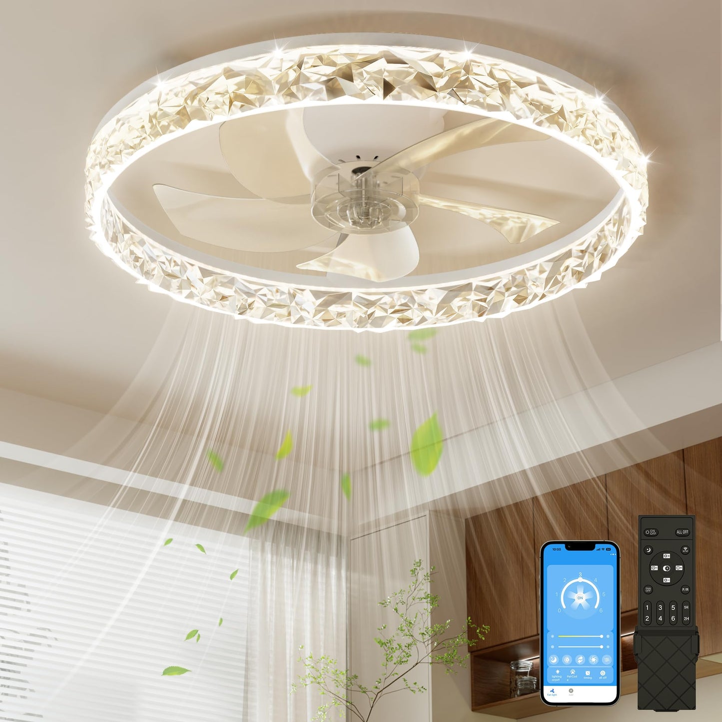 50cm Ceiling Fan with LED Light - White