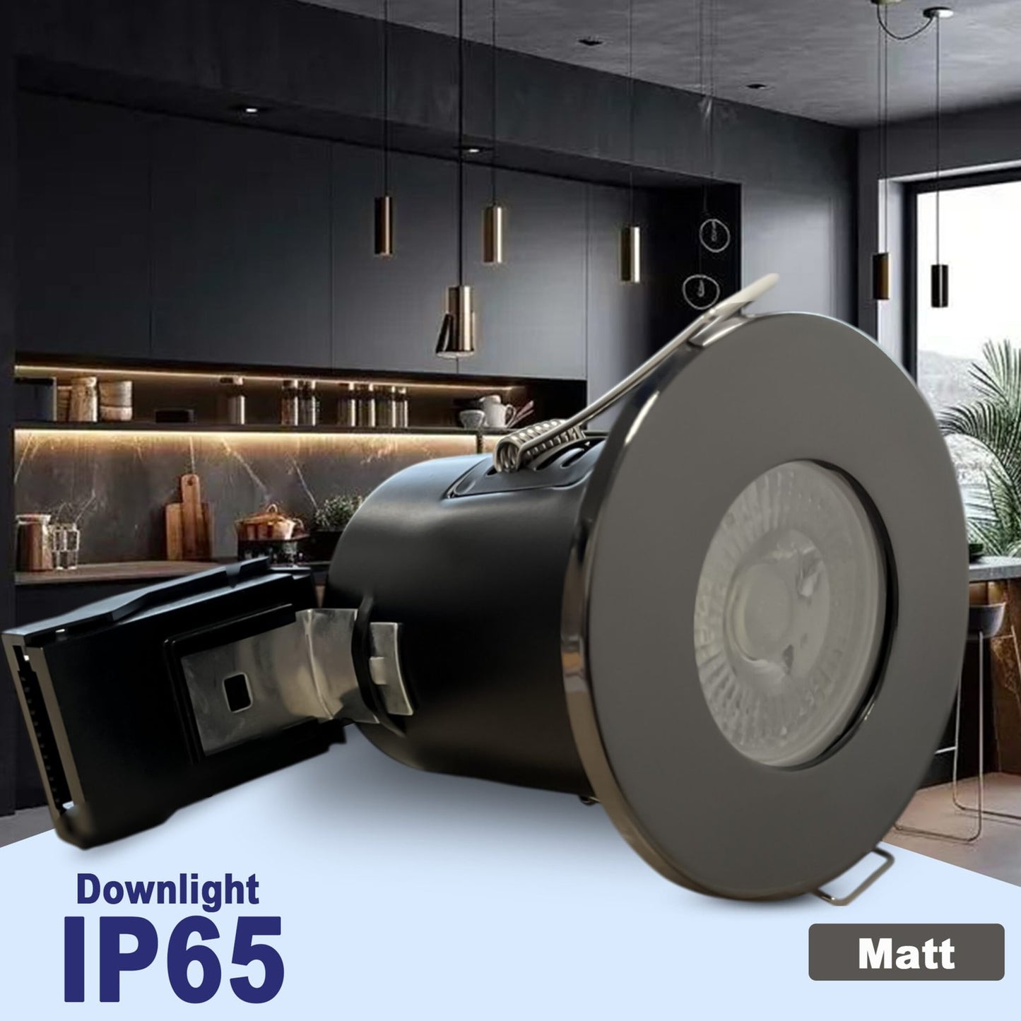 GU10 Holder Downlight IP65 35W - Dark Chrome
