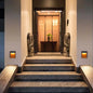 Dark Grey Wood-Effect Outdoor Wall Light