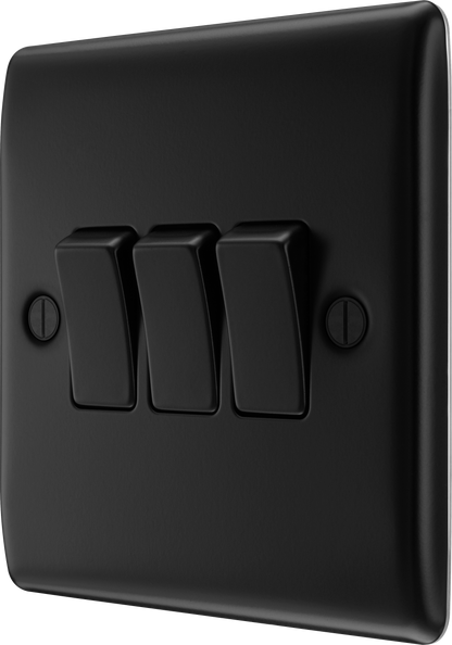 BG Nexus Metal Matt Black 16Ax Light Switch