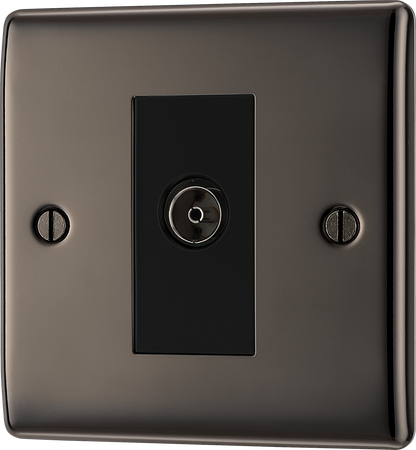 BG Nexus Metal Black Nickel Co-Axial & Satellite Socket