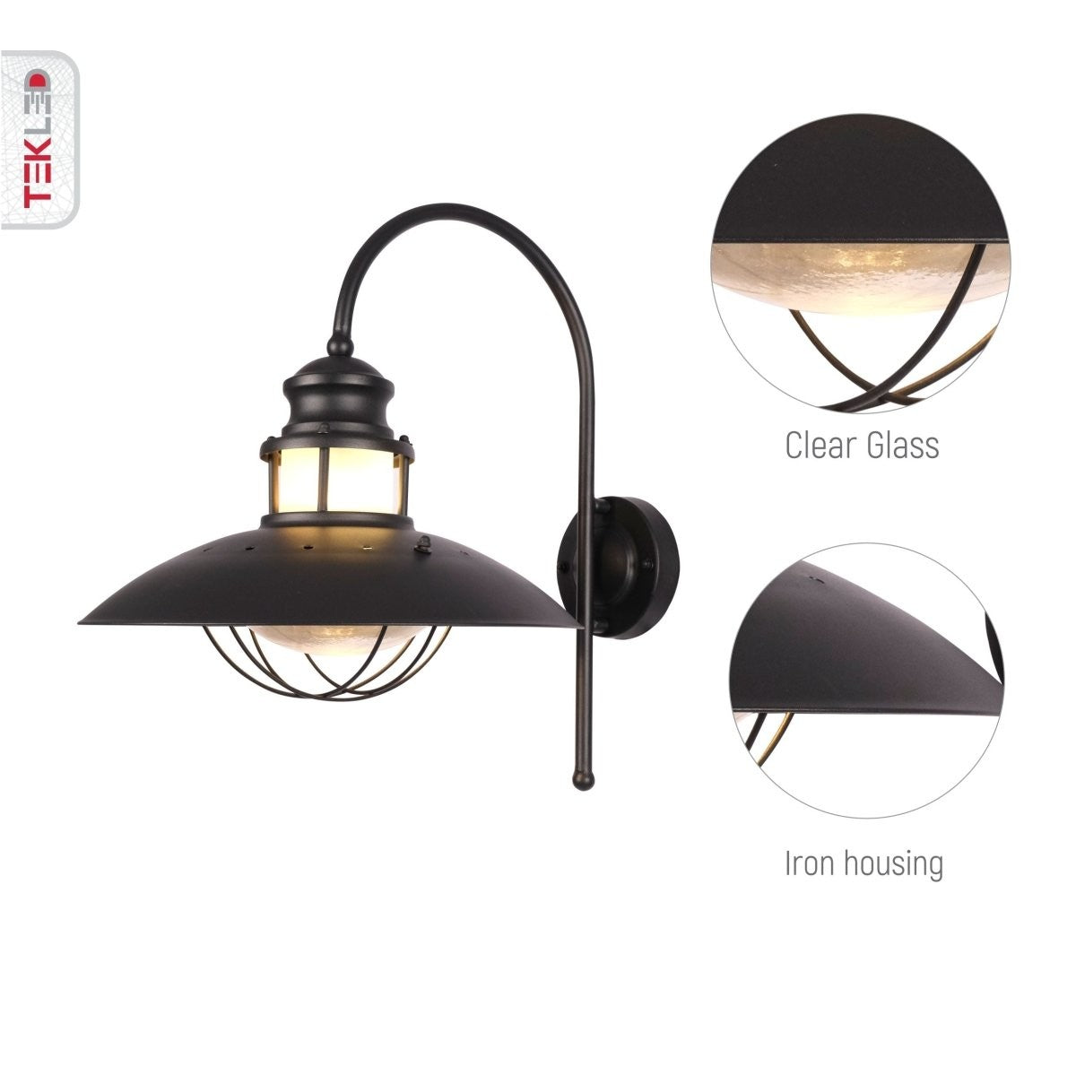 Sunflower Cottage Style Outdoor Wall Lamp, Matt Black, E27