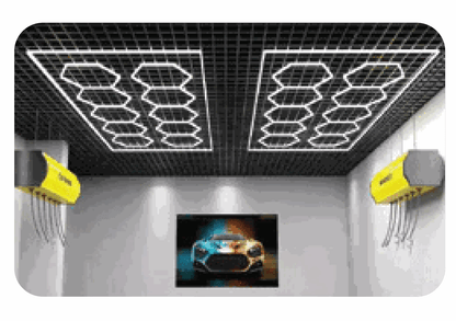 Ener-J 536W Designer Ceiling Light 3 Rectangle Inner Frame Border Black 240V