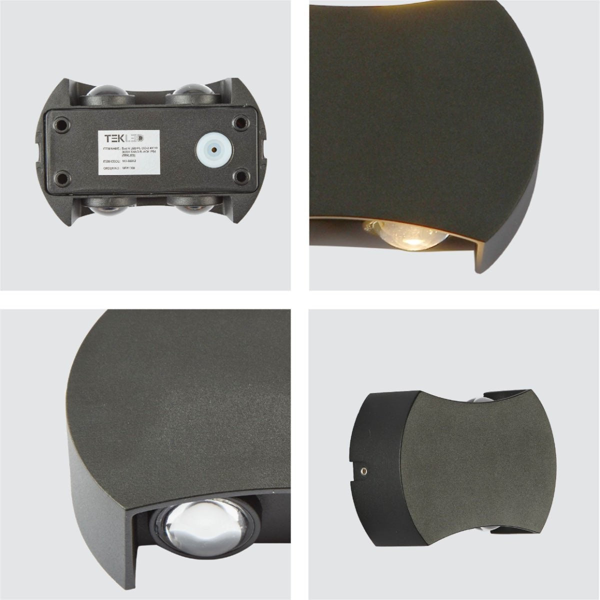 Black 4 way Up Down Outdoor Modern LED Wall Light