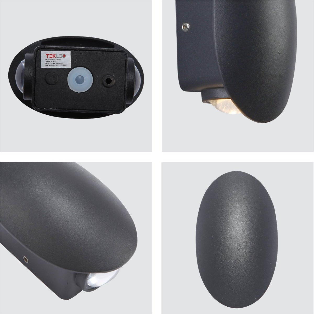 Black Ellipse Up/Down LED Wall Light