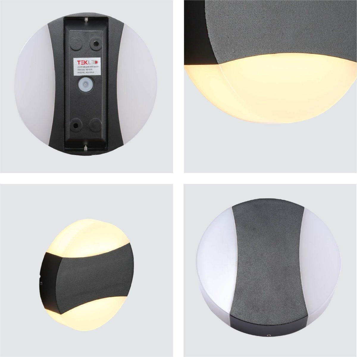 Black Opal Round Up Down Outdoor Modern LED Wall Light