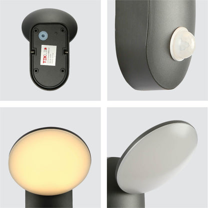 Black UFO LED Outdoor Wall Light with PIR Sensor