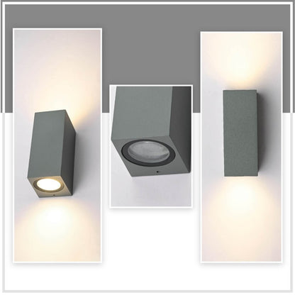 Cuboid Wall Lamp IP44 GU10 Grey