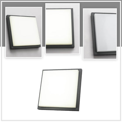LED Diecast Wall Lamp, Square, 20W, IP54, Anthracite Grey, 250mm