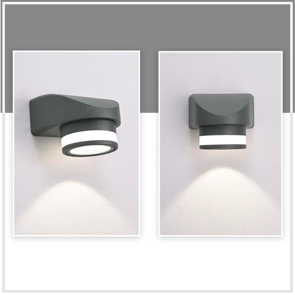 LED Diecast Aluminium One Direction Wall Lamp 7W 14W 4000K Cool White IP54 Grey