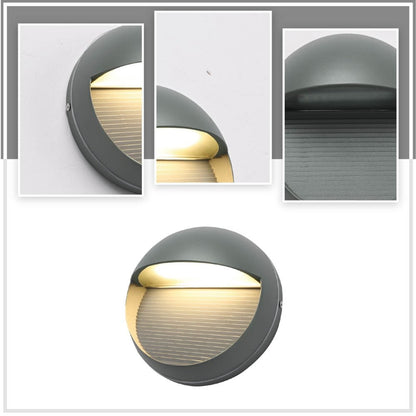 LED Diecast Aluminium Round Stair and Wall Light 5W IP54 Grey